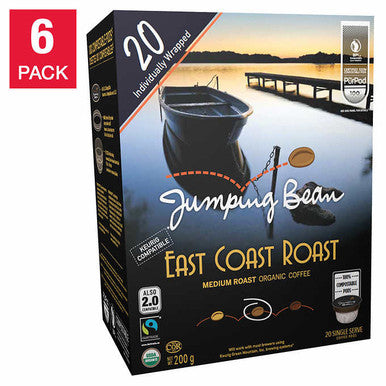 Jumping Bean East Coast Roast Coffee Pods - 120 Pods - Rich and Flavorful Coastal Coffee Journey