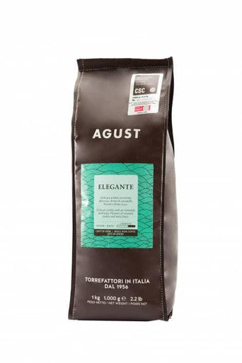 Agust Caffe ELEGANTE Medium Blend Coffee Beans - 1 Kg (2.2 lbs / 1000g) Bag (6/Case)