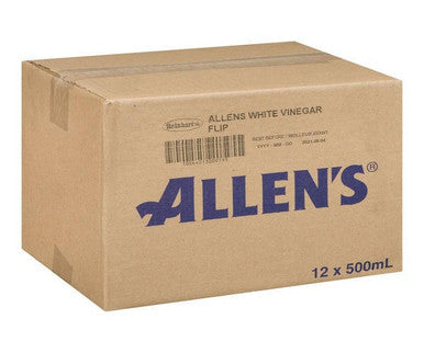 Allens White Vinegar Flip Cap 500ml/0.5 Liter(12/Case) - Canadian Made