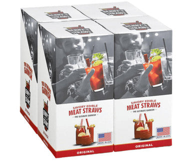Benny's Individually Wrapped Savory Edible Meat Straws Original Meat Sticks -  20 ct (4/Case)