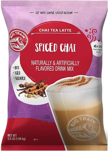 Big Train 3.5 lb. Decaf Spiced Chai Tea Latte Mix - Decadent Spice Blend (8/Case)