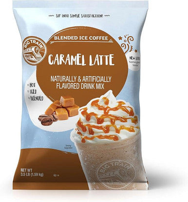 Big Train 3.5 lb. Irresistible Caramel Latte Blended Ice Coffee Mix (5/Case)