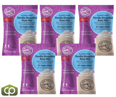Big Train 3.5 lb. Reduced Sugar Vanilla Smoothie Mix - Creamy & Flavorful (5/Case)