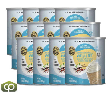 Big Train Low Carb Vanilla Latte Blended Ice Coffee Mix 1.85 lb. Can (12/Case)