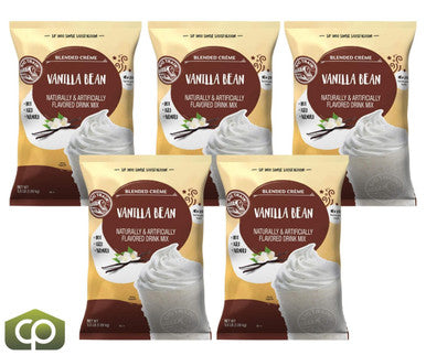 Big Train Rich Vanilla Bean Blended Creme Frappe Mix - 3.5 lbs. (5/Case)