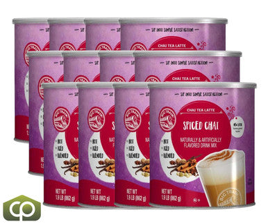 Big Train Spiced Chai Tea Latte Mix 1.9 lbs. Can - Decadent Spice Blend (12/Case)