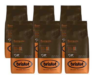 Bristot BUONGUSTO Medium Blend Coffee Beans - 1 Kg (2.2 lbs / 1000g) Bag (6/Case)