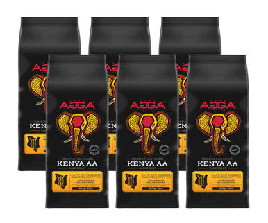 CafÃ© Agga KENYA AA Espresso Dark Roast Coffee Beans - 0.9 Kg 2 Lbs Bag (6/Case)