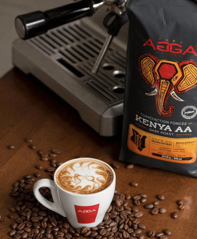 CafÃ© Agga KENYA AA Espresso Dark Roast Coffee Beans - 0.9 Kg 2 Lbs Bag (6/Case)