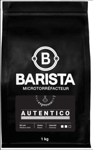 CafÃ© Barista AUTENTICO Medium Blend Coffee Beans - 1 Kg / 2.2 lbs Bag (6/Case)