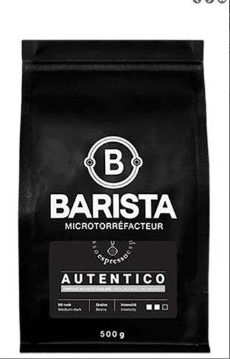 CafÃ© Barista AUTENTICO Medium Blend Coffee Beans - 1.1 lbs / 0.5 kg Bag (6/Case)
