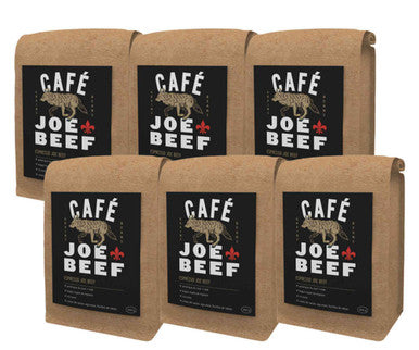CafÃ© JOE BEEF Espresso Medium Roast Coffee Beans - 0.75 lbs / 0.34 kg Bag (6/Case)