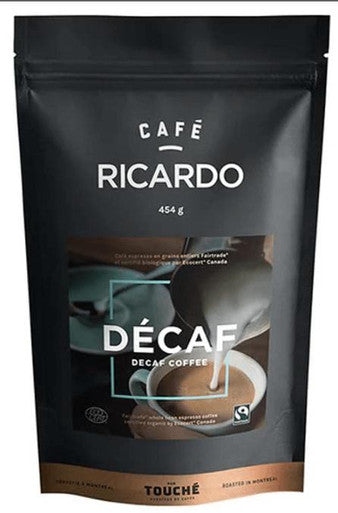 Cafe Ricardo DECAF Bio Medium Blend Coffee Beans 1 lbs / 0.454 kg (6/Case)