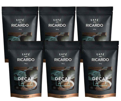 Cafe Ricardo DECAF Bio Medium Blend Coffee Beans 1 lbs / 0.454 kg (6/Case)