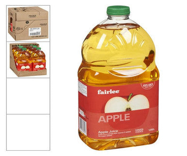 Fairlee Juices Juice Apple Pure 1.89 L/63 ounces (6/Case) - Canadian Made