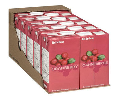 Fairlee Juices Juice Cranberry Cocktail Slim 50028 1L/33 ounces (12/Case)