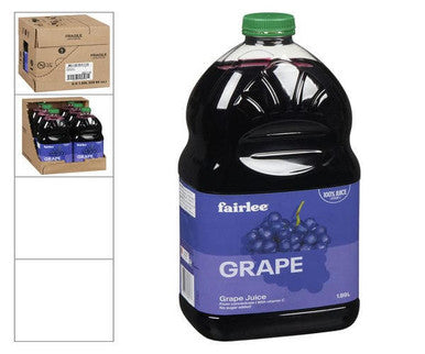 Fairlee Juices Juice Grape 1.89 L/63 ounces (6/Case) - Canadian Made