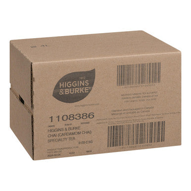 Higgins & Burke Chai Tea Bags - 20 Count (Pack of 6) | Naturally Flavored Black Tea