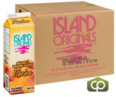 Island Original Drink Mix Peach 32 OZ FROZEN (12/Case)Natural Frozen Beverage Mix