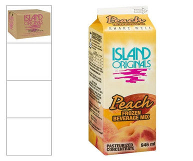 Island Original Drink Mix Peach 32 OZ FROZEN (12/Case)Natural Frozen Beverage Mix