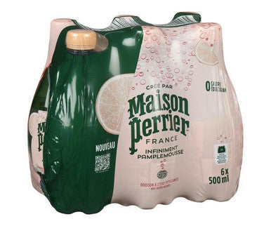 Perrier Sparkling Grapefruit Water, 500ml/16.9oz (24 Pack)