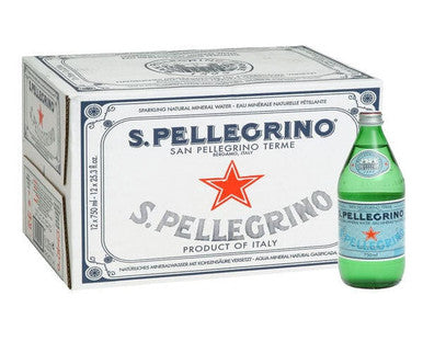 San Pellegrino Water Mineral Sparkling Natural Glass 750 ML/25.36 ounces (12/Case)