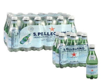 San Pellegrino Water Sparkling Plastic Bottle 500 ML/16.9 ounces (24/Case)