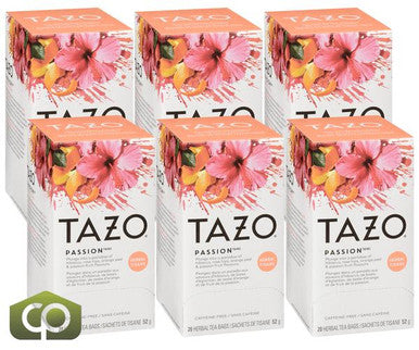 Tazo Passion Herbal Tea Bags 20 CT/36 oz (6/Case) Refreshing and Fruity Herbal Tea