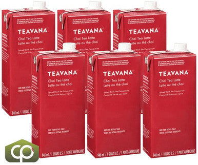 Starbucks Teavana Chai Tea Concentrate - 32 OZ (Pack of 6) | Sweet and Spicy Blend of Black Tea