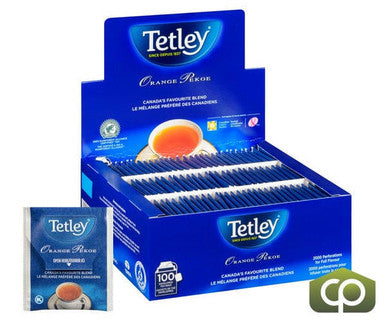 Tetley Orange Pekoe Tea Bags 200g/100CT (10/Case) Classic Black Tea Blend