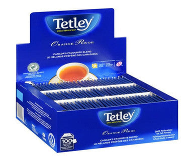 Tetley Orange Pekoe Tea Bags 200g/100CT (10/Case) Classic Black Tea Blend