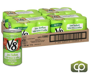 V8 Juice Vegetable Low-Sodium 156 ML/5.2 ounces (48/Case)