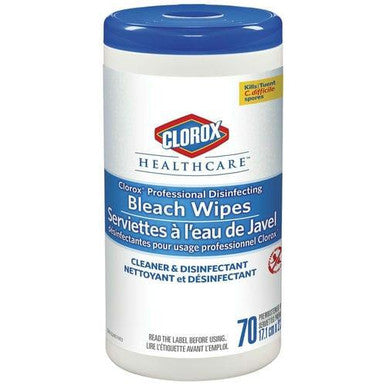 Clorox Healthcare Professional Disinfecting Bleach Germicidal Wipes,70 Pack (6/Case)