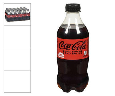 Coca Cola Soda Coke Zero 500 ML/16.91 ounces (24/Case) Zero Calories
