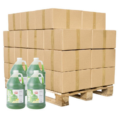 Concession Stand Lemon Lime Slushy Syrup 5:1 Bulk Food Service Concentrate | 1 Gallon | 4/Case | 48 Cases Per Pallet (192 Bottles)
