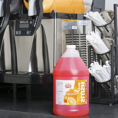 Concession Stand Orange Slushy Syrup 5:1 Bulk Food Service Concentrate | 1 Gallon | 4/CASE | 48 CASES PER PALLET (192 BOTTLES)