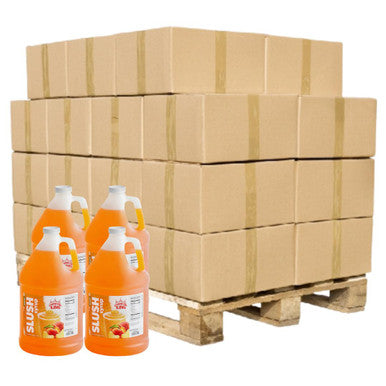 Concession Stand Peach Slushy Syrup 5:1 Bulk Food Service Concentrate | 1 Gallon | 4/case | 48 Cases Per Pallet (192 Gallons)