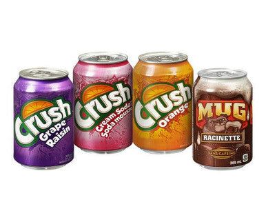Crush Soda Assorted Rainbow Pack Can 355 ML/12 ounces (24/Case)