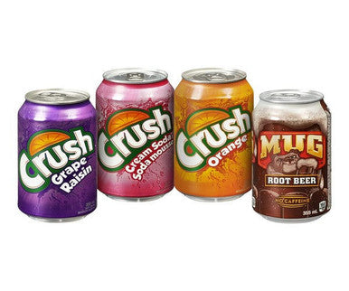 Crush Soda Assorted Rainbow Pack Can 355 ML/12 ounces (24/Case)