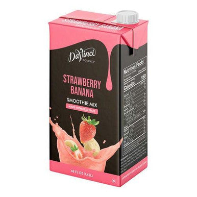 DaVinci Gourmet Strawberry Banana Real Fruit Smoothie Mix - 48 fl. oz./3 lbs - 6/Case