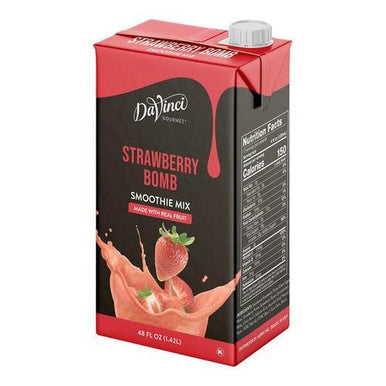 DaVinci Gourmet Strawberry Bomb Real Fruit Smoothie Mix - 48 fl. oz./3 lbs - 6/Case