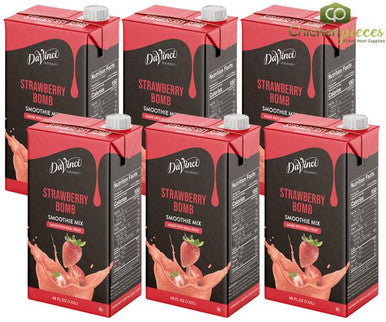 DaVinci Gourmet Strawberry Bomb Real Fruit Smoothie Mix - 48 fl. oz./3 lbs - 6/Case