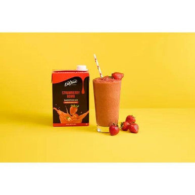 DaVinci Gourmet Strawberry Bomb Real Fruit Smoothie Mix - 48 fl. oz./3 lbs - 6/Case