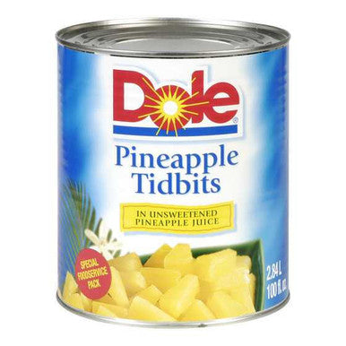 DOLE Pineapple Tidbits 2.84L/100 fl oz Bulk Food Service (6/Case)