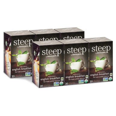 Steep By Bigelow Organic English Rich Breakfast Tea Bags - 20-Count(6/CASE)