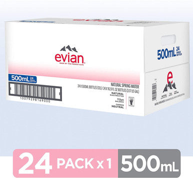 Evian Bottled Natural Spring Water | 500ml  24/Case | Pallet of 64 Cases