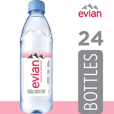 Evian Bottled Natural Spring Water | 500ml  24/Case | Pallet of 64 Cases