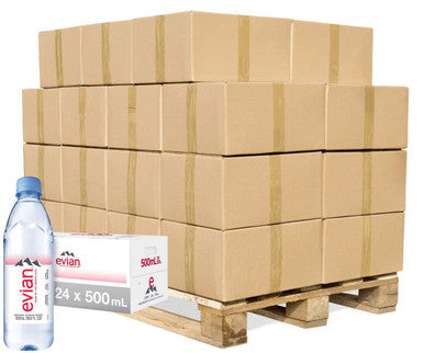 Evian Bottled Natural Spring Water | 500ml  24/Case | Pallet of 64 Cases