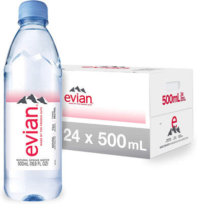 EVIAN Bottled Natural Spring Water 500ml (24/Case)