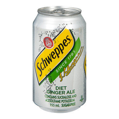 Canada Dry Diet Ginger Ale Soft Drink, Can | 355ML/Unit, 12 Units/Case
